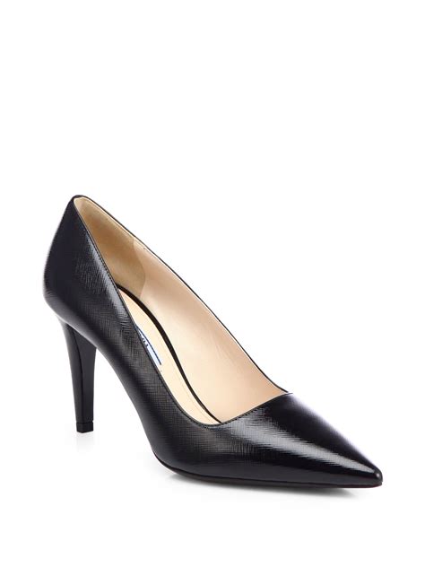 prada saffiano black pumps|Prada Saffiano Leather Pump (Women) .